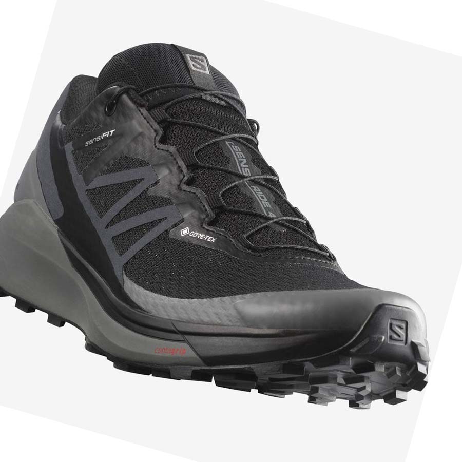 Salomon SENSE RIDE 4 GORE-TEX INVISIBLE FIT Erkek Patika Koşu Ayakkabısı Siyah Siyah | TR 3519GSO